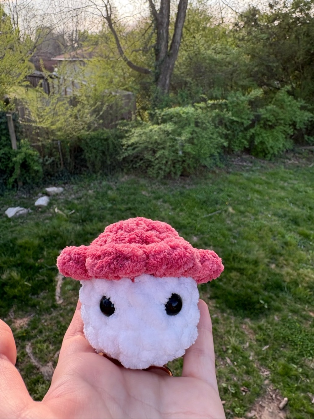 Handmade Plush Mushroom Softie - Red and White - Picture 3 of 7